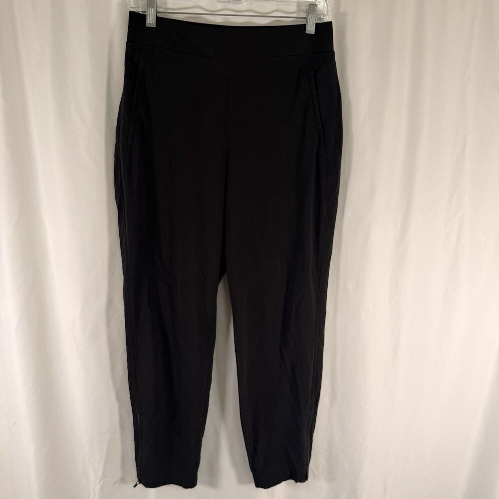 Athleta Joggers Women's 6 Black Elastic Waist Pull On Zip Up Legs Pockets